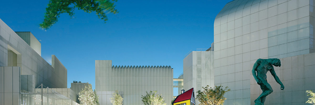 Evening view of the High Museum of Art.