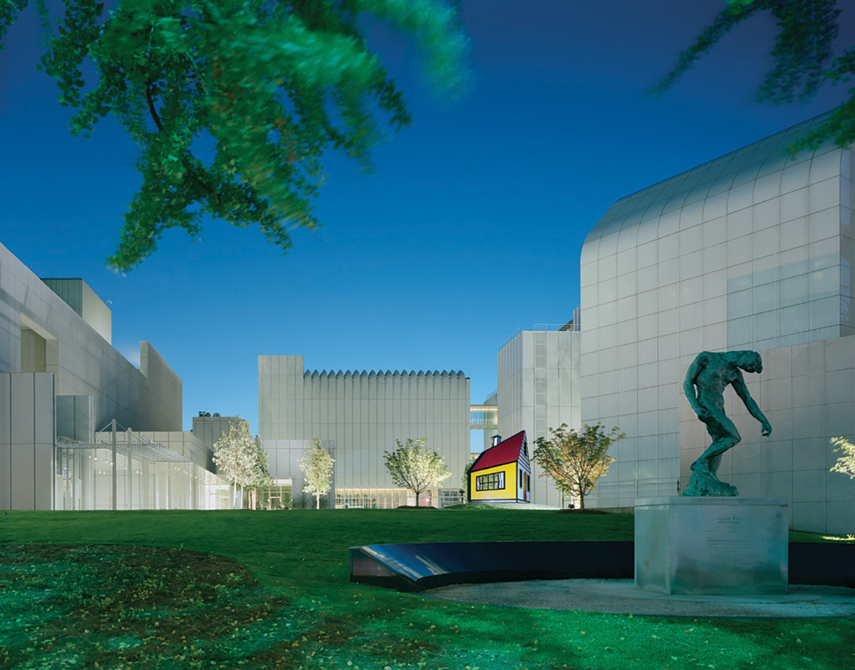 Evening view of the High Museum of Art.